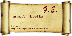 Faragó Etelka névjegykártya